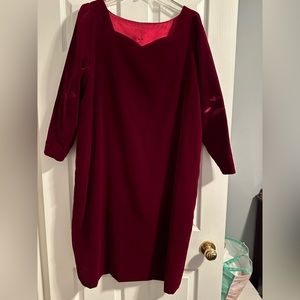 Professionally made burgundy velvet dress